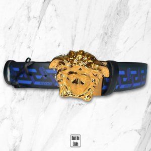 *NEW* Versace La Greca Medusa Belt BLUE - NEW SEASON